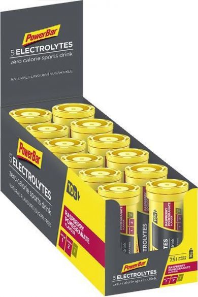Powerbar Electrolyte tabs 12 x 10 tabletten framboos granaatappel  3302