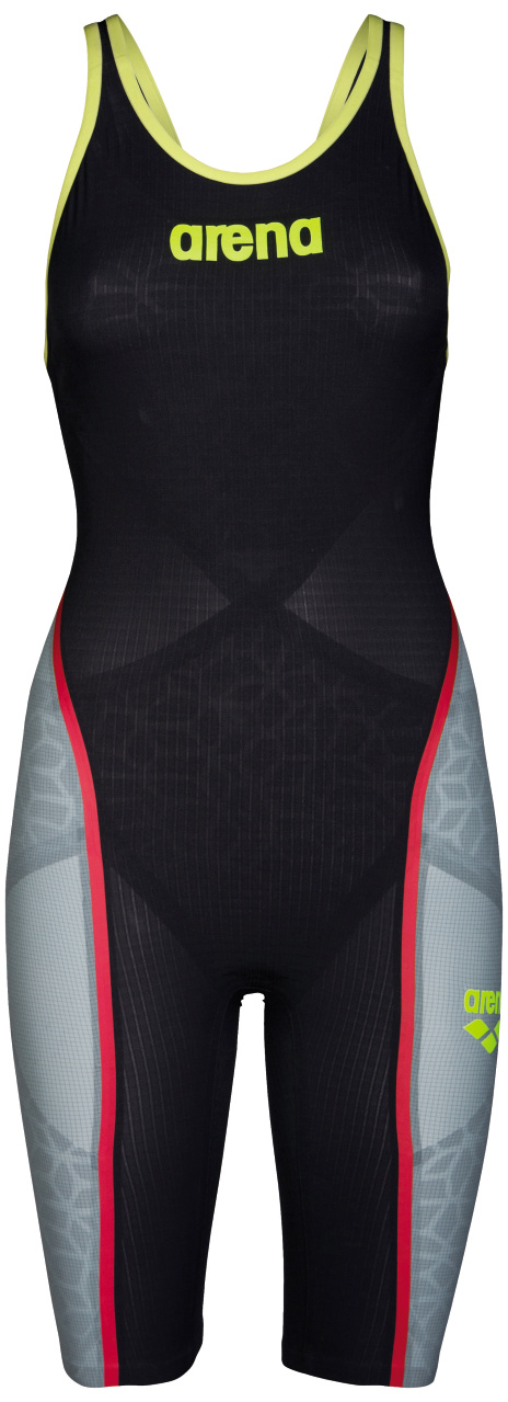 Arena Powerskin Carbon-Ultra closed back badpak grijs/rood dames AR2A313-546