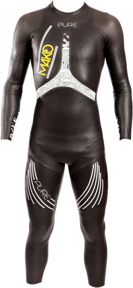 Mako Pure lange mouw wetsuit zwart/wit heren 161001