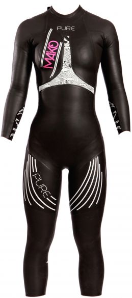 Mako Pure lange mouw wetsuit zwart/wit dames 162001
