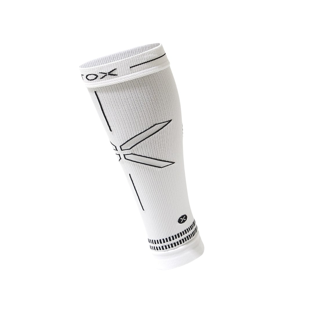 Stox Running Calf sleeves wit/zwart heren RUNCSLM-1080