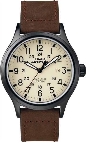 Timex Expedition Scout Metal bruin leren band (T49963) 00461734