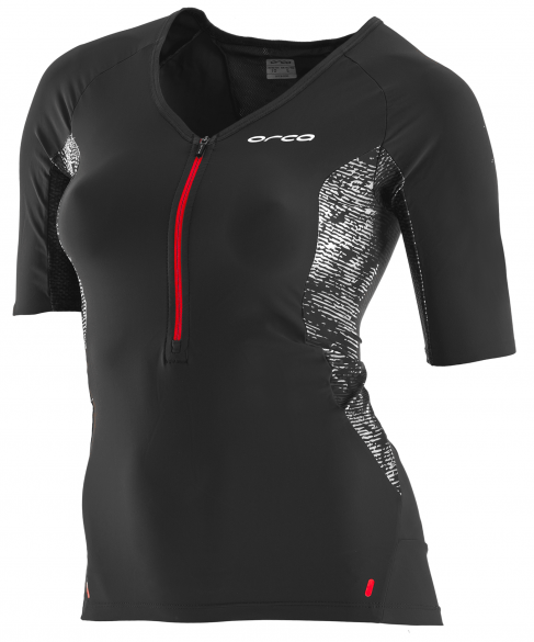 Orca 226 Perform tri jersey korte mouw zwart/rood dames JVDC87