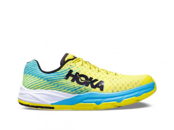 Hoka One One Evo Carbon Rocket hardloopschoenen blauw/geel dames 1100050-CCYN