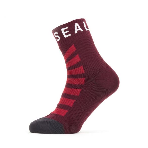 Sealskinz Warm weather fietssok met Hydrostop rood/grijs 11100056-0096