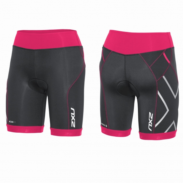 2XU Compression Tri short zwart/roze dames WT3621b