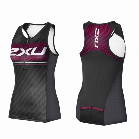 2XU Perform Pro Tri singlet zwart/paars dames WT3626a