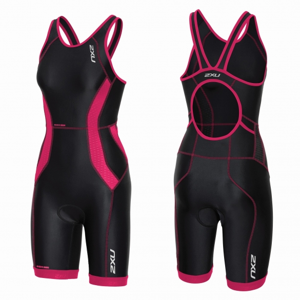 2XU Perform tri suit y-back zwart/roze dames   WT3636d
