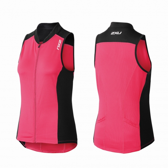 2XU Active Multi-sport Tri singlet zwart/roze dames WT3643a