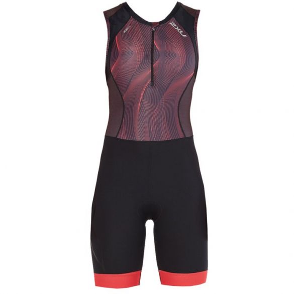2XU Compression mouwloos trisuit zwart/rood dames WT4844d-BLK/VCM
