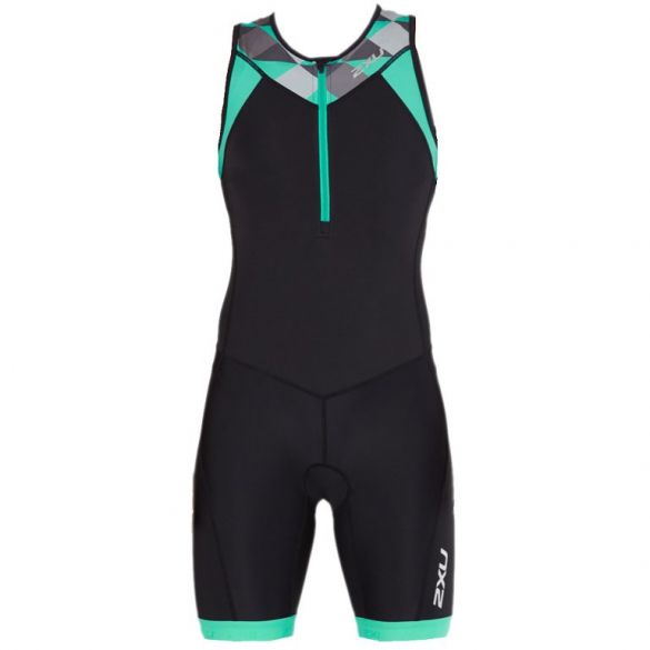 2XU Active mouwloos trisuit zwart/groen dames WT4865d-BLK/RTG