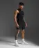 2XU Core Compression hardloopshirt mouwloos Black/Silver Heren  MA6400A-BLK/SIL