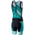 Castelli Short distance W race trisuit rits achterzijde mouwloos groen/blauw dames  18120-044