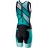 Castelli Short distance W race trisuit rits achterzijde mouwloos groen/blauw dames  18120-044